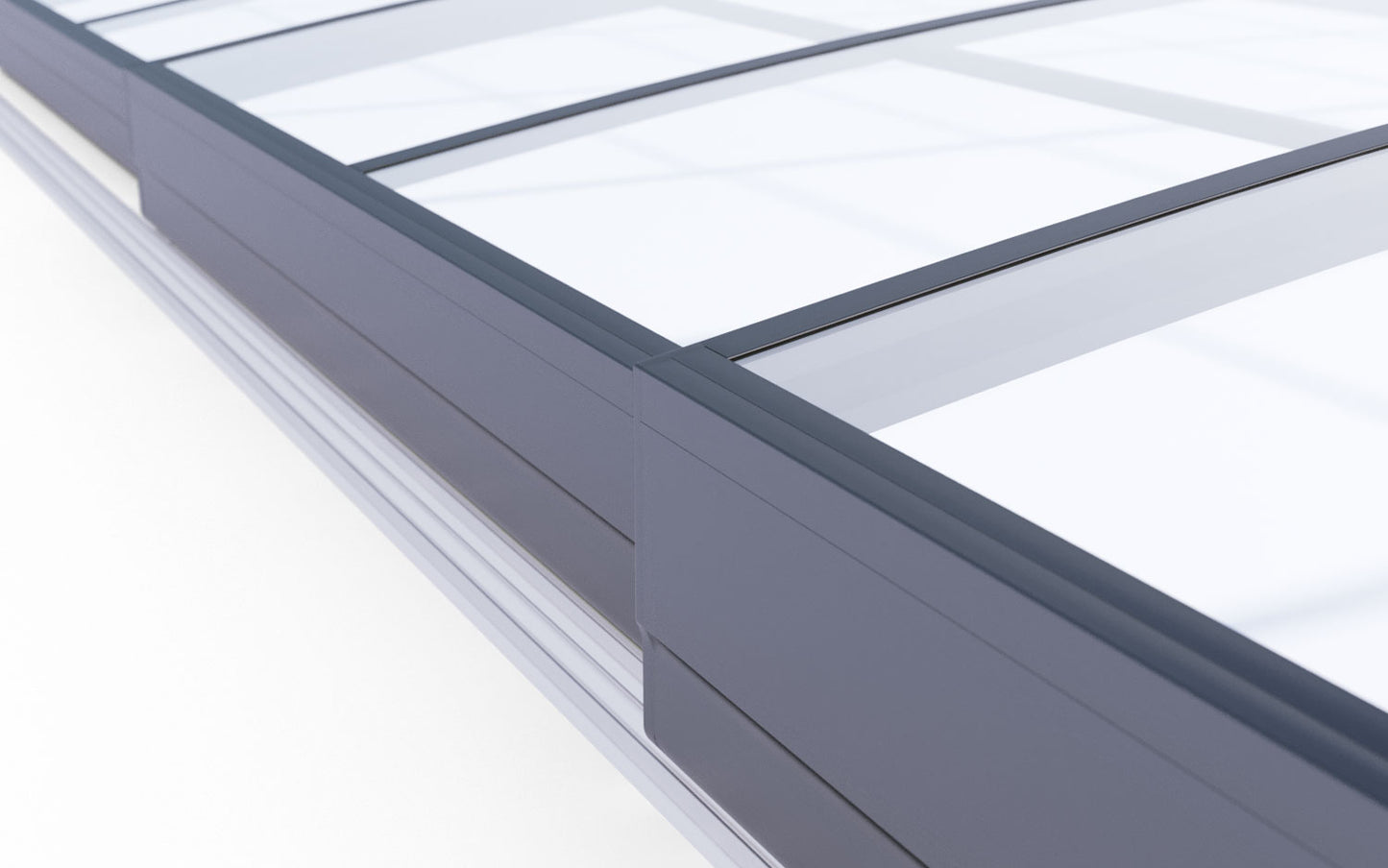 Bassengovertrekk Sydney 3×6 (enkelt skinne, antrasitt)