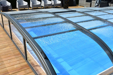Bassengovertrekk NIVO KIT 750B 3,5×7 (klart glass, sidedør)