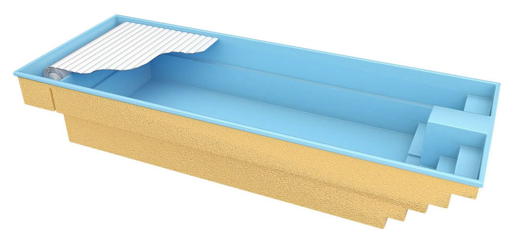 Glasfiberpool Trinidad 9,70m x 3,70m x 1,60m