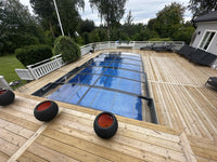 Bassengovertrekk Sydney 3×6 (enkelt skinne, antrasitt)