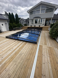 Bassengovertrekk Sydney 3×6 (enkelt skinne, antrasitt)