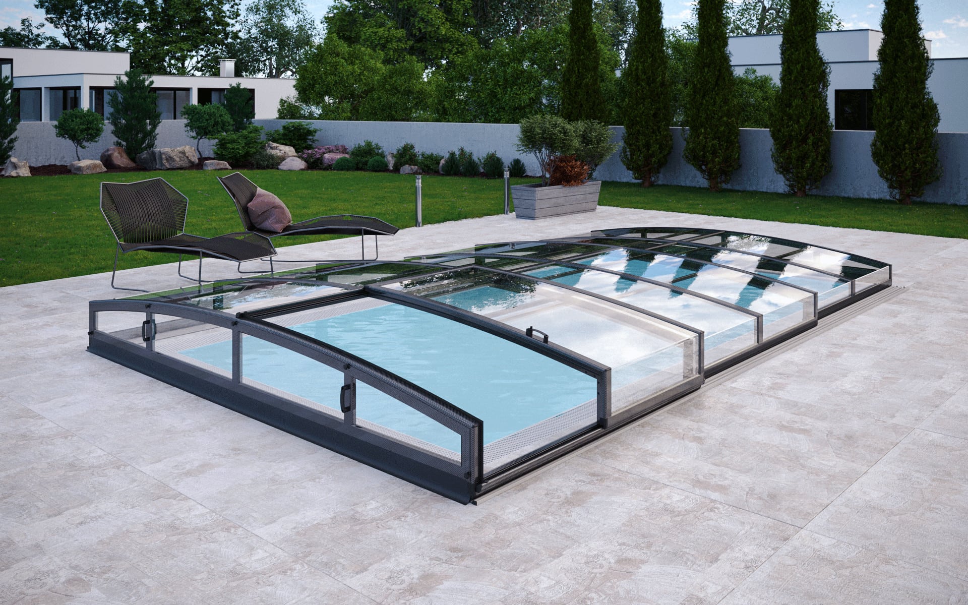 Pooltak i BOX Infinity 4x8 Klarplast